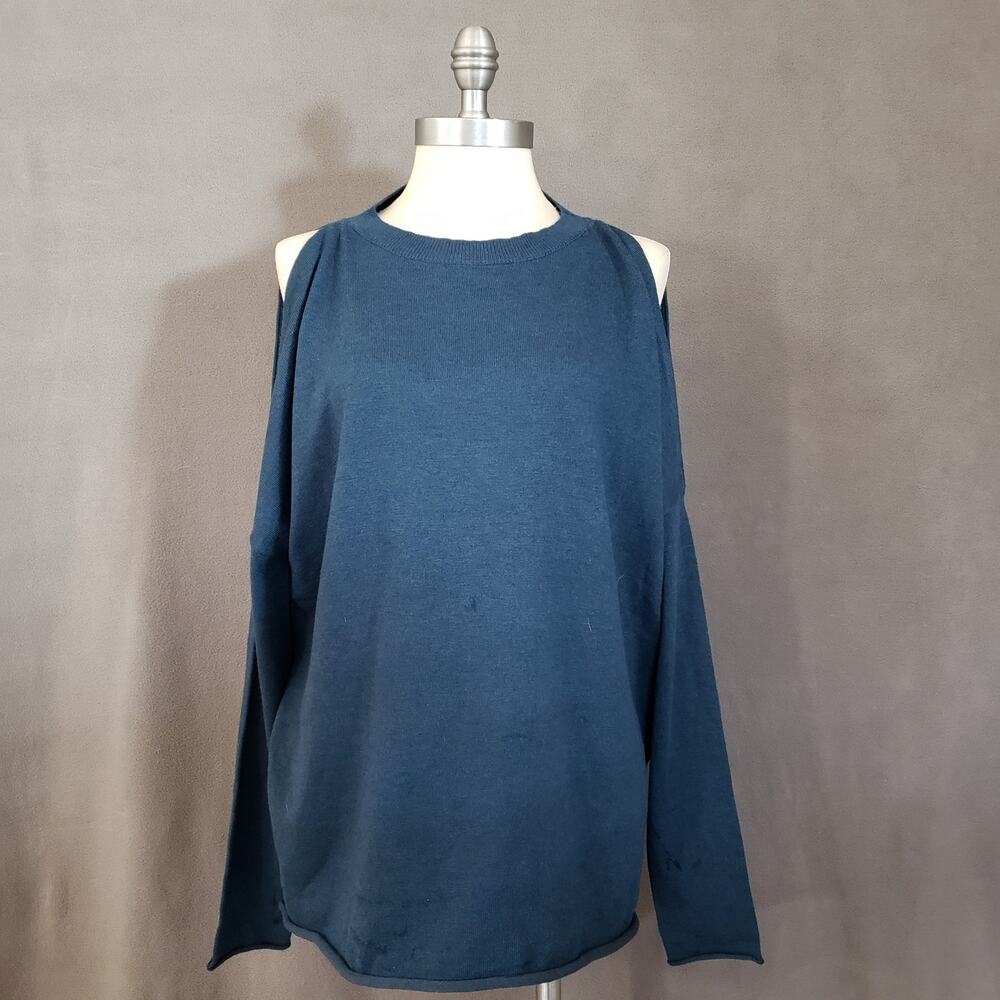 Anthropologie John + Jenn Open-Shoulder Crew Pullover Sweater Top Size XS NWT